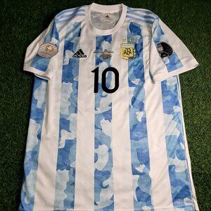 Messi Argentina 2020 2021 2022 COPA AMERICA FINAL Soccer Jersey L SKU# FS6565
